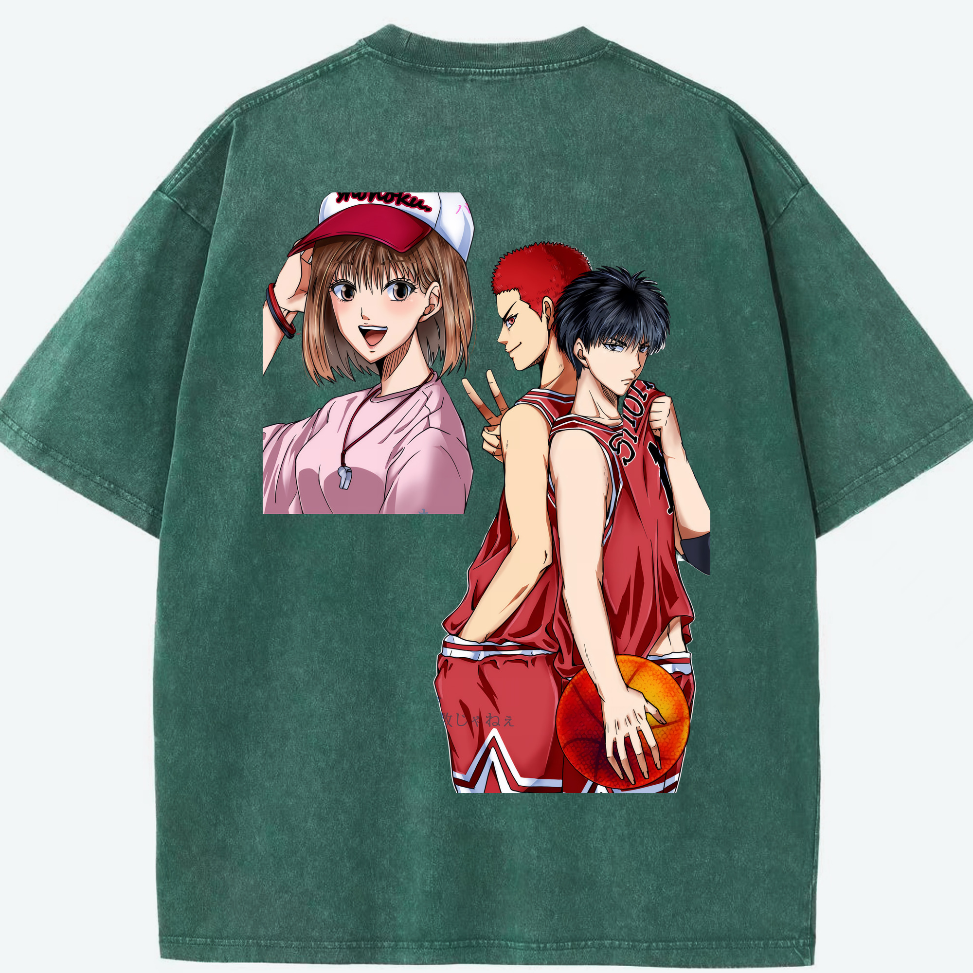 （画像用） SLAM DUNK／スラムダンク 綿100% ヴィンテージ風 半袖Tシャツ（背面プリント）